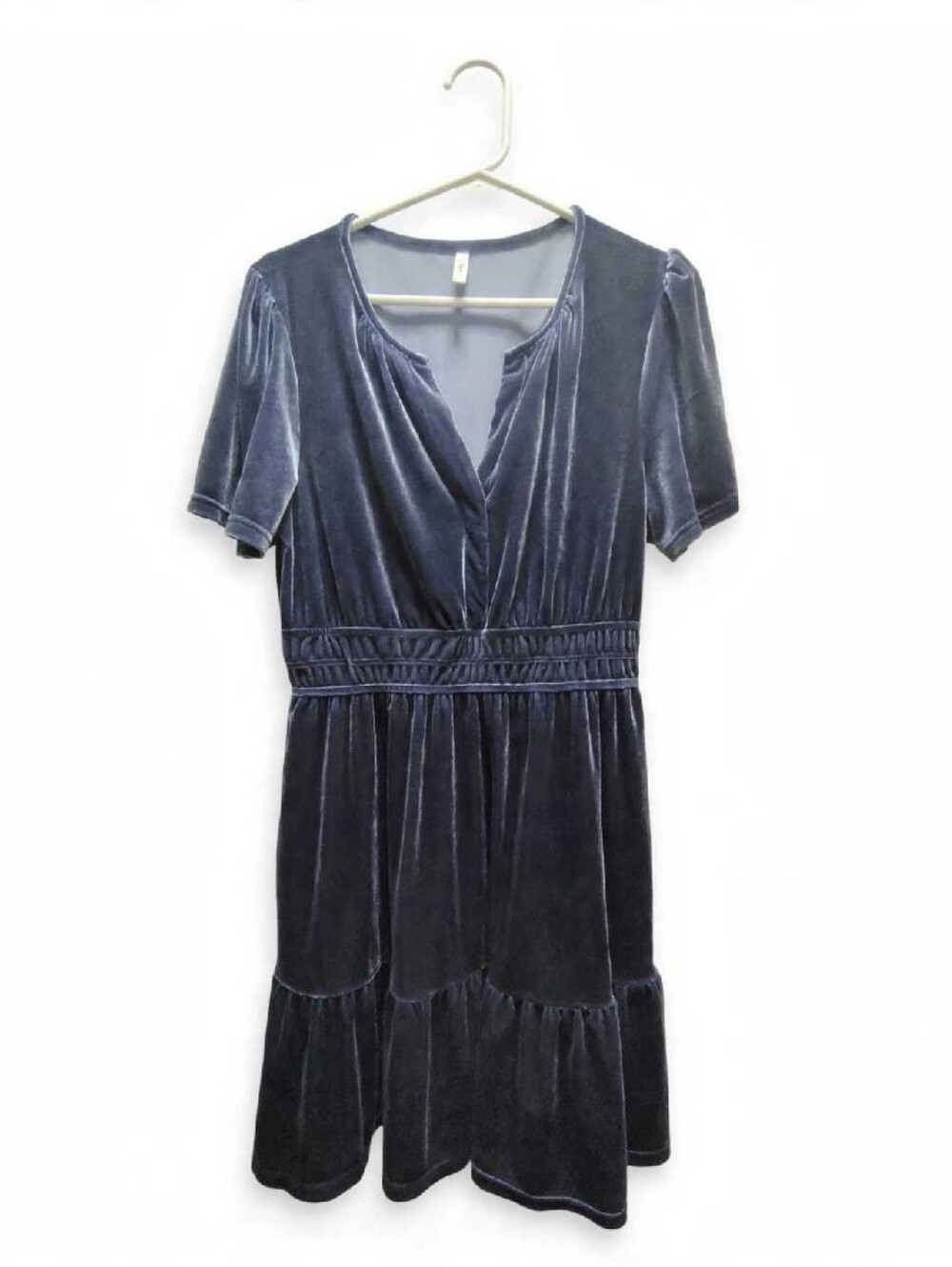 Dusty Blue Velvet Dress